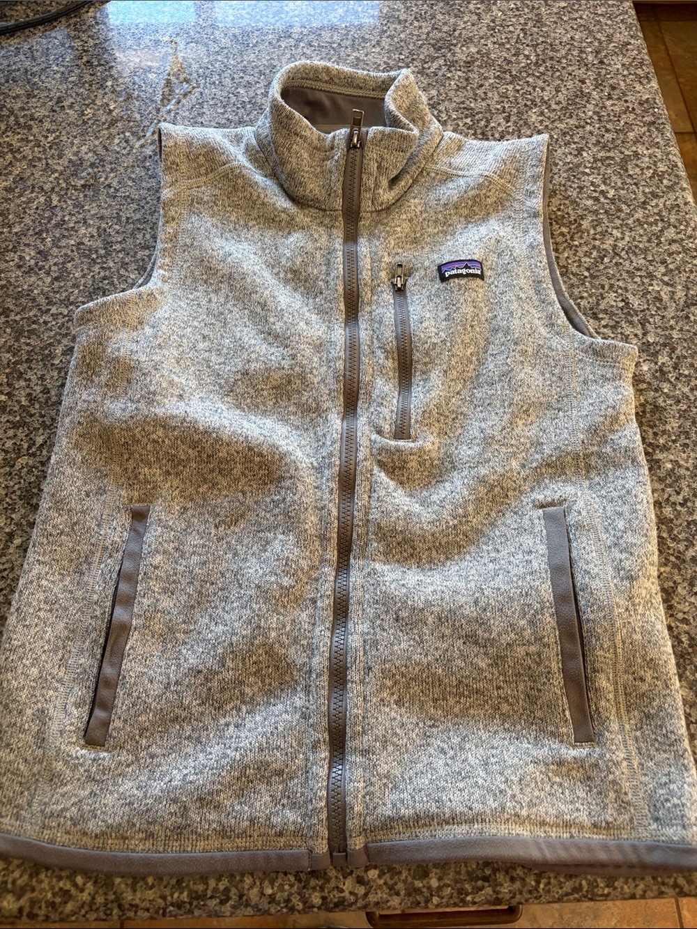 Patagonia Kids Heather Gray Fleece Vest with Zip Pockets
